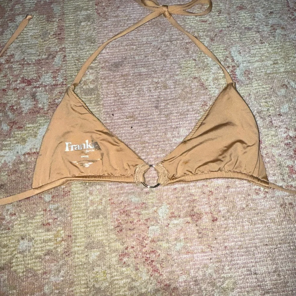 Tan Ribbed Triangle Bikini Top - Picture 3 of 3